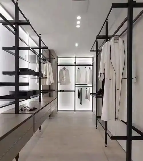 立柱式金属衣帽间diy衣橱架轻奢极简开放步入式整体铝合金属衣柜