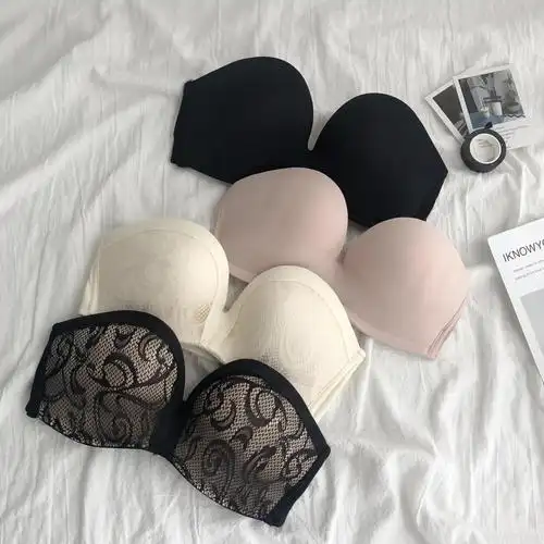 防滑文胸bra无肩带小胸聚拢薄款无钢圈性感内衣少女款夏季潮