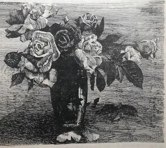 用钢笔画的几幅组合静物写生