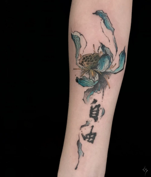 个性中国风纹身图案大全绝美国风水墨纹身9