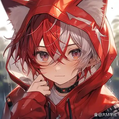 动漫男生头像|高冷系|红发男神| 图片头像均由midjourney77后期修复