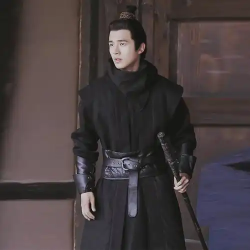 影视男士汉服男士棉麻武侠古装侠客服男刺客黑衣人杀手古装演出服