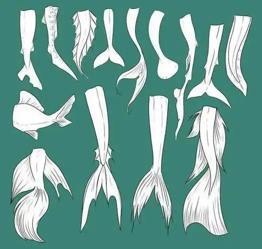 【绘画素材】人鱼的尾巴素材,收藏参考吧_绘画学习班_绘学霸