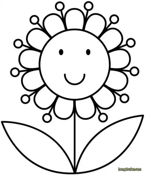 一起学习画春天的太阳花-红豆饭小学生简笔画大全