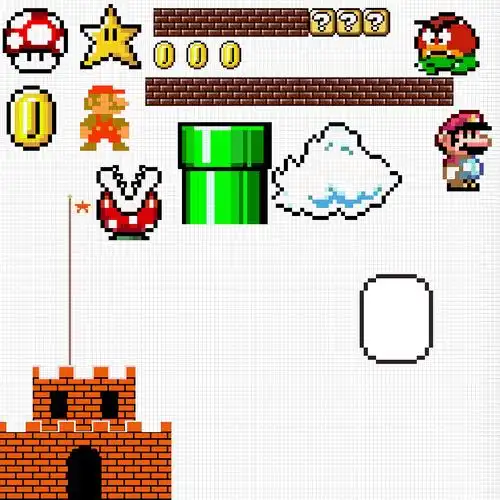 于超级马里奥,因为也想尝试一次像素风的设计所以进行了这次的练手