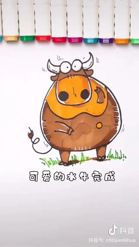 大萌牛简笔画可爱