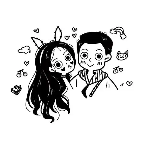 拥抱的卡通情侣简笔画图片卡通情侣漫画照片手绘头简萌风小萌头像q版