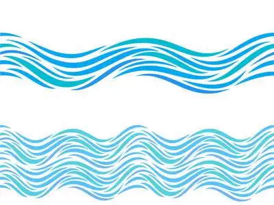 水波浪矢量无缝模式或纹身饰品照片