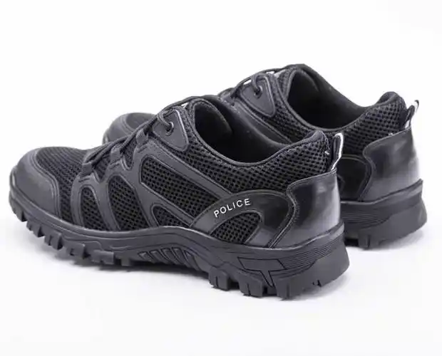新品上市 公安民警执勤作训鞋 夏季黑色低帮网眼作训鞋66a网