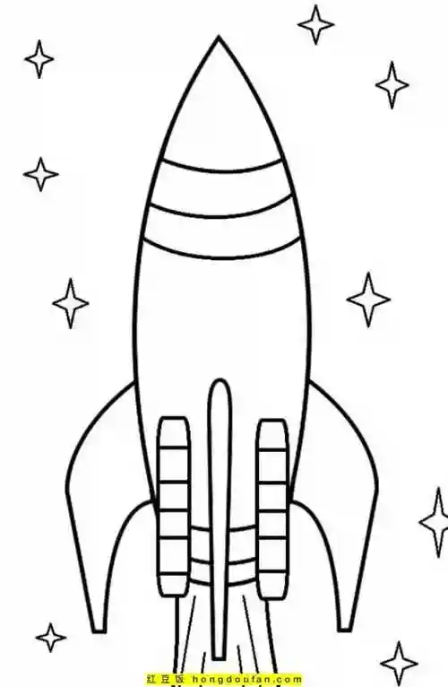 乘着火箭去冒险10张未来宇宙航天航空宇宙飞船卡通涂色简笔画