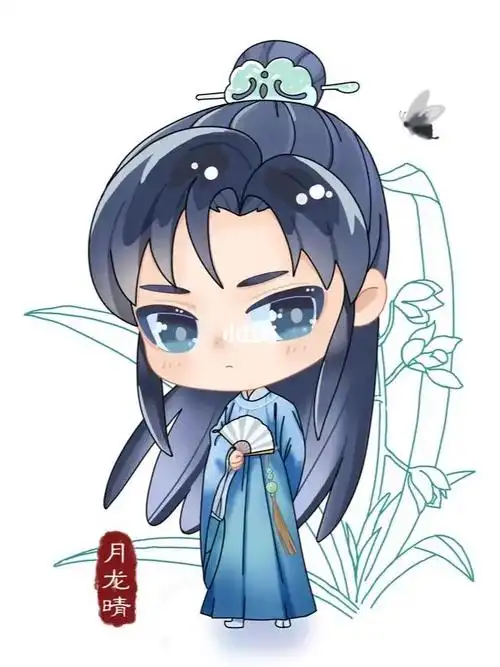 思路就是一只蓝色的蓝孩子#汉服  #q版人物  #绘画  #q版  #梅兰竹菊