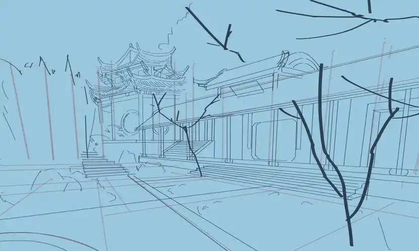 #战翼作品# 岳麓书院场景绘画过程图 by陈… - 知乎