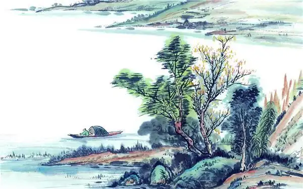 清新淡雅中国风山水风景水墨画图片