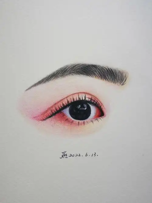 彩铅画80眼睛临摹