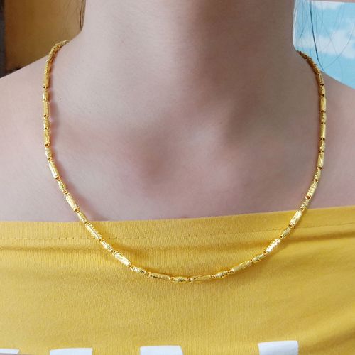 正品黄金项链男士女款9999足金纯金真金链子颈饰