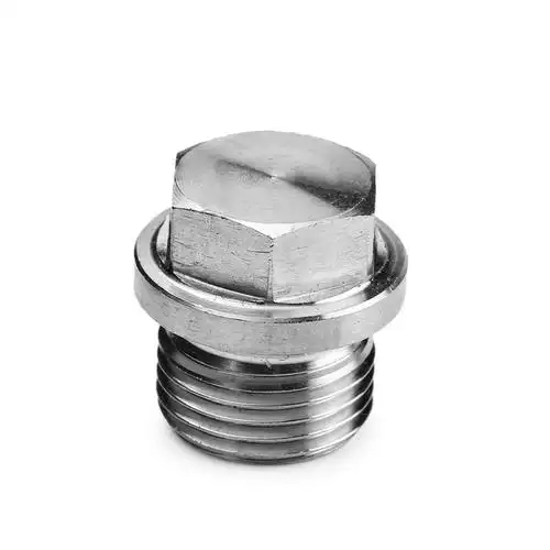 304不锈钢堵头外六角法兰面带边堵头油塞闷头m8*1-m36*1.5g1/8-2