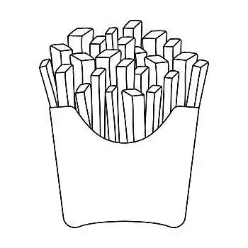 炸薯条,象征,轮廓,风格,隔绝,白色背景,背景,快餐,矢量,插画