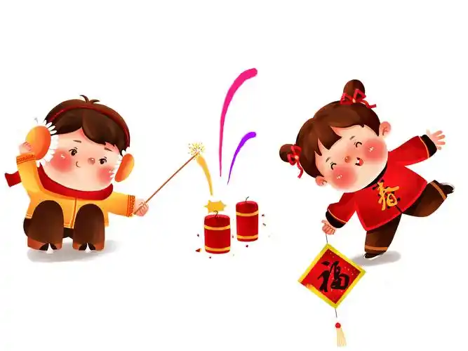 卡通新年放鞭gif动态图春节表情包