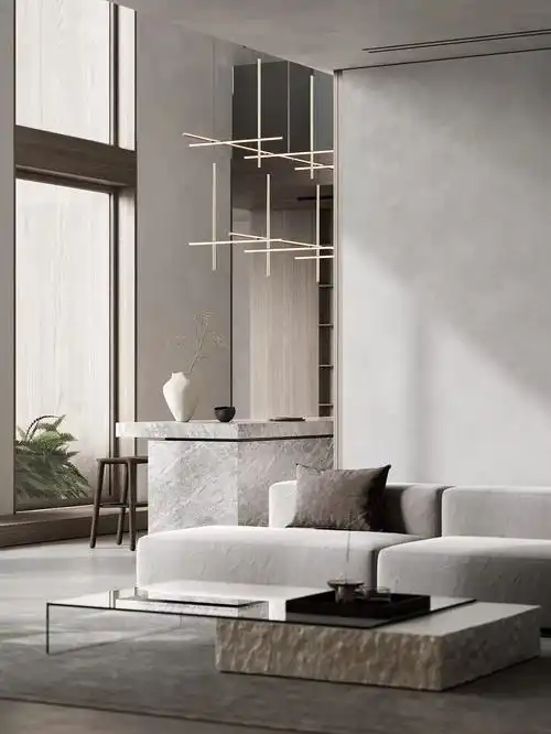 极简主义豪宅中高级灰与原木色的碰撞