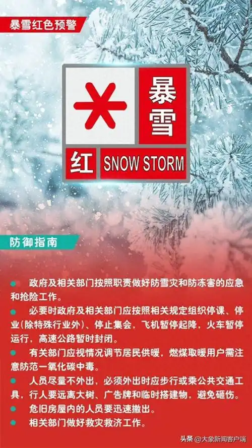 开封市气象台发布暴雪红色预警信号