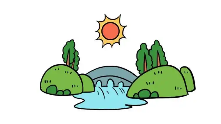 夏天风景简笔画 夏天风景怎么画简单又漂亮 - 童乐福儿童网