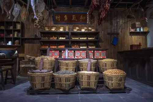 中国古代粮店室内陈设老场景