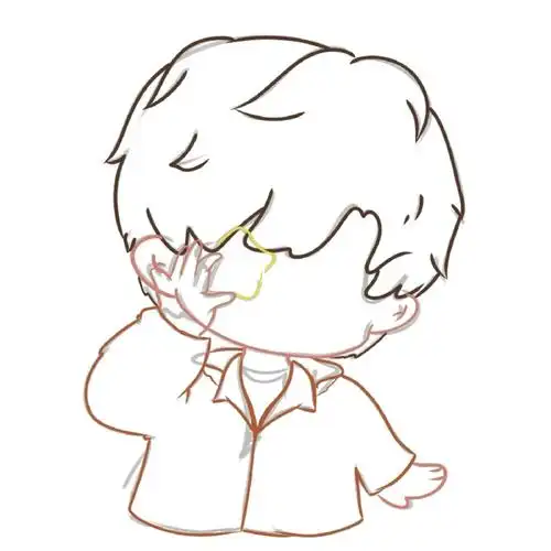 头疼就不画啦#procreate绘画  #q版  #丁程鑫  #绘画过程