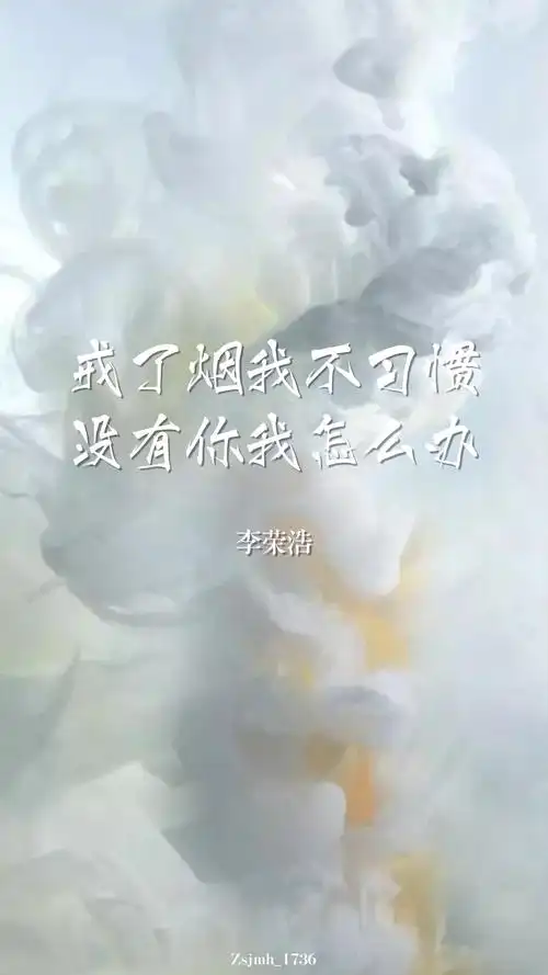 歌词壁纸(*)*).:* 歌曲:李荣浩《戒烟》