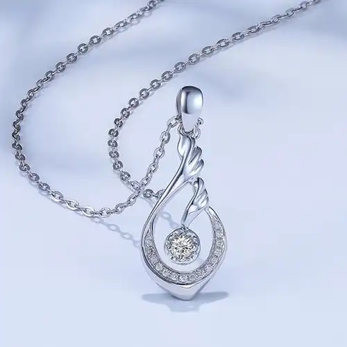 项链钻石正品挂坠铂金吊坠鸣钻国际金钻石18k颈饰