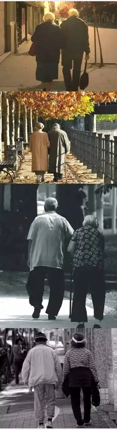 手拉手背影照父母面对镜头可能会很不好意思,对镜头有陌生感,如果刻意