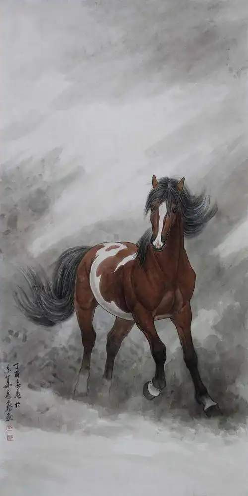 这些神采奕奕悠然自得的骏马体现了刘长鑫独特的艺术风格