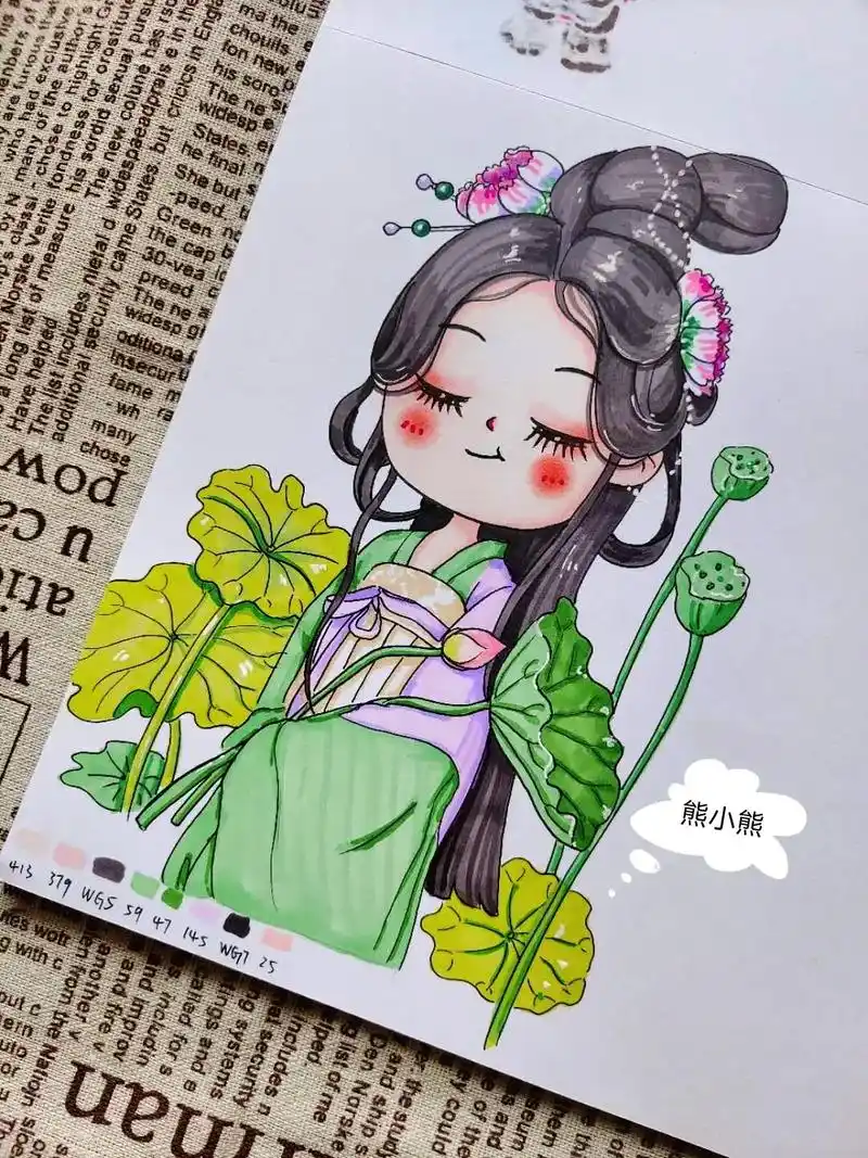 马克笔古风q版动漫插画班开课啦!有没有你喜欢的呀!#创意儿童 - 抖音