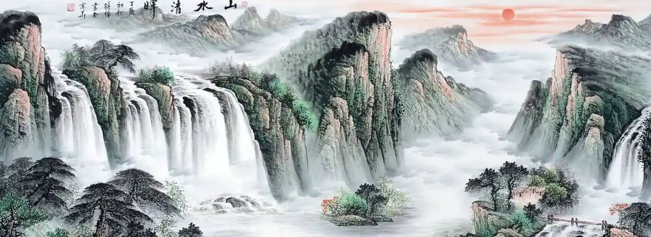 家里沙发后挂的吉祥山水画推荐_风水_作品_客厅