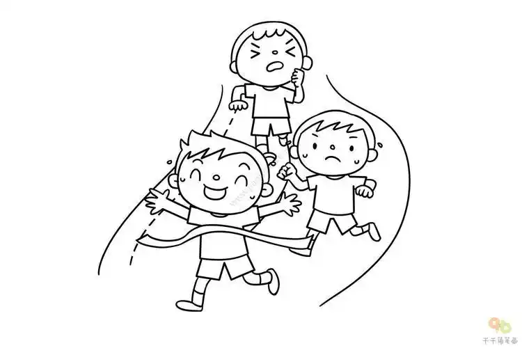 跑步是一项看简单实则难的运动运动会跑步时简笔画跑步运动简笔画儿童