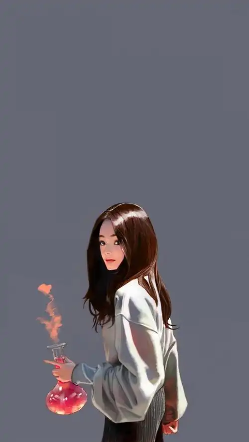 手绘甜美可爱少女插画