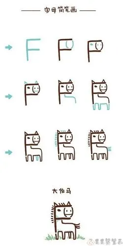 学用字母画各种小动物第三弹 - 毛毛简笔画