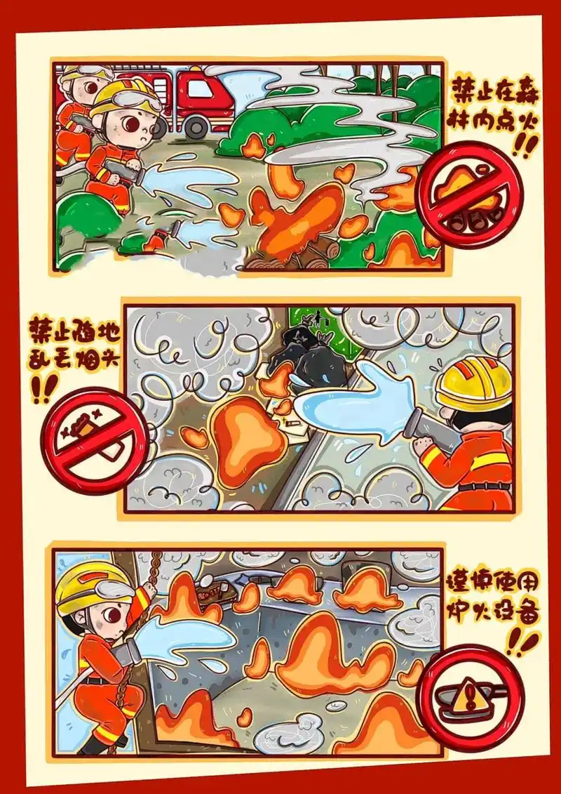 消防安全漫画海报 《提防日常"小火",不要酿成"大火"》 又是和大头一