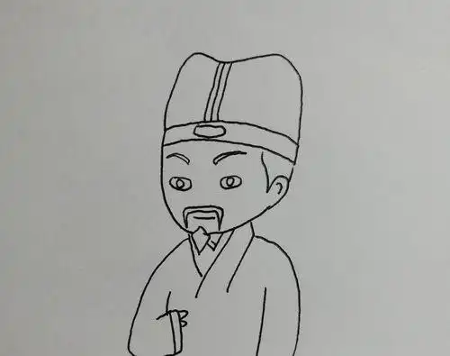 水浒传之吴用铅笔画简笔画绘画方法