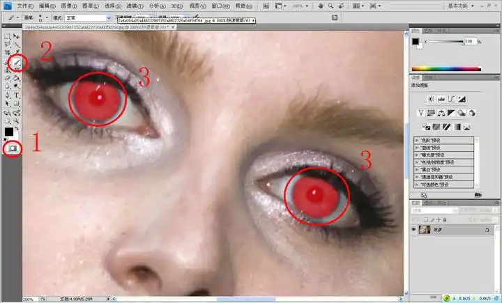 用photoshop简单给照片人物去红眼方法ps教程
