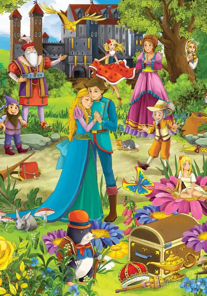 童话故事糊了-城堡-骑士和仙女