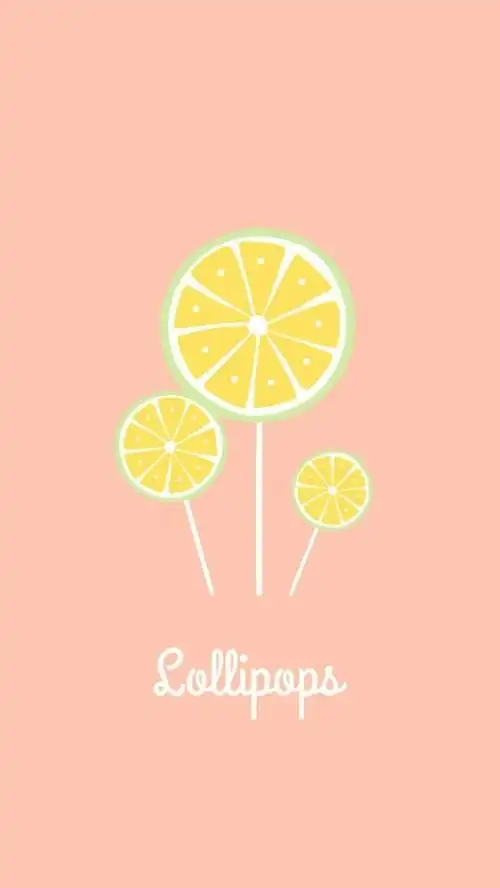 壁纸柠檬系列柠檬水果夏天清凉简约小清新文艺可爱粉色棒棒糖