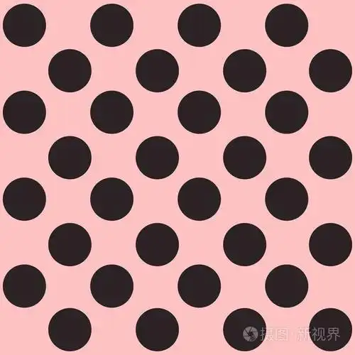 无缝圆点图案.粉红色的背景上的黑点.矢量图
