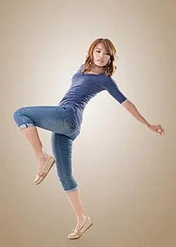 兴奋,亚洲人,女孩,全身像