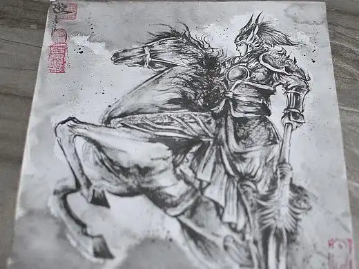 三国马超长沙子沐刺青纹身原创毛笔水墨水墨中国风手稿