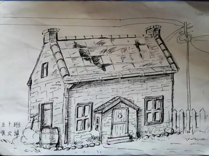 焦东路小学 钢笔画老房子 授课教师王海雁