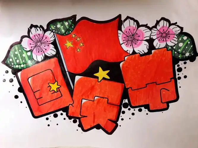 手绘pop海报国庆节