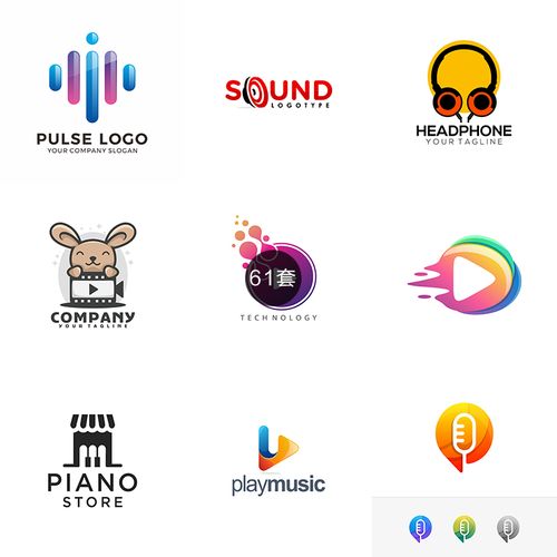 音乐媒体标志logo矢量ai设计素材打包下载钢琴话筒标志-184