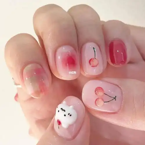立体小猫咪短甲美甲