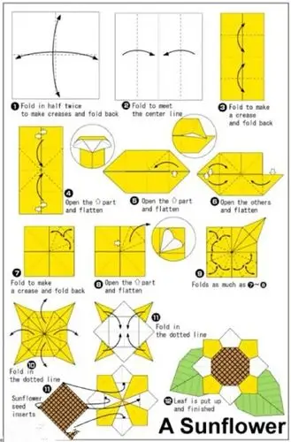 手工折纸太阳花的折法 太阳花折法图解教程