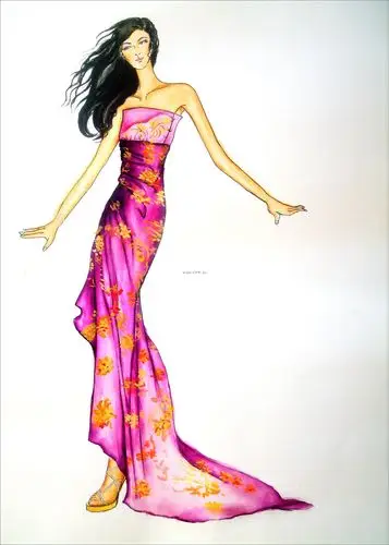 礼服设计手稿图-礼服款式效果图-cfw服装设计